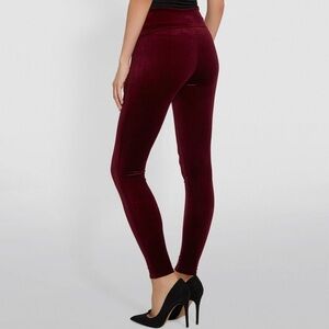 SPANX Velvet Leggings Rich Burgundy Small